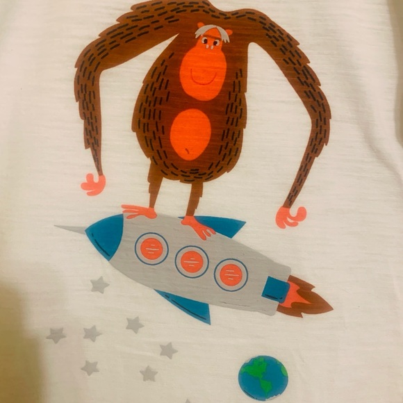 Three Sixty Baby Boys White Rocket Ship Graphic Print T-Shirt - Picture 2 of 3